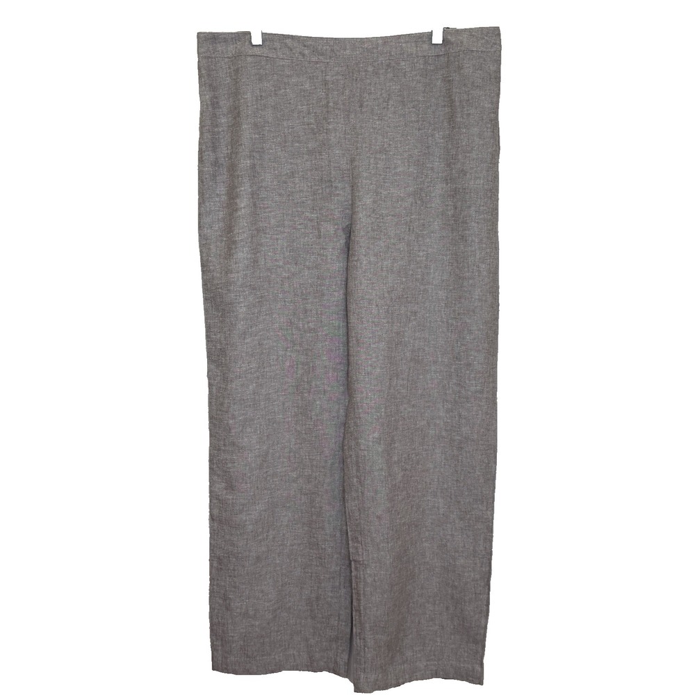 Chico's Saba Pants Sz 3 Taupe Elastic Pull On High Rise Linen Blend Slim Leg NWT